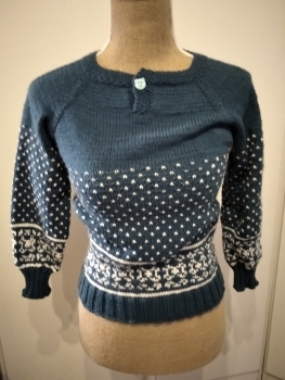 Pullover Norwegermuster blau weiß