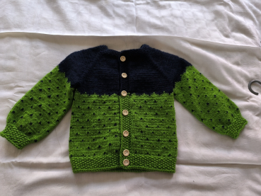 Strickjacke grün blau