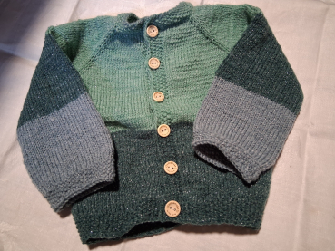 Strickjacke Grüntöne mit Glitzer