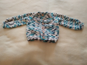 Strickjacke weiß blau