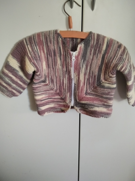 Strickjacke rosa grau weiß