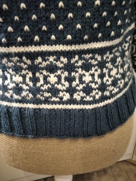 Pullover Norwegermuster blau weiß