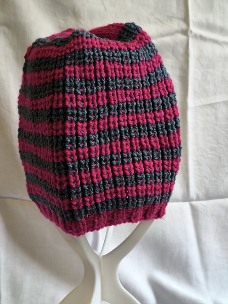 Mütze pink grau