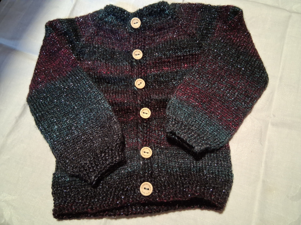 Strickjacke dunkel mit Glitzer