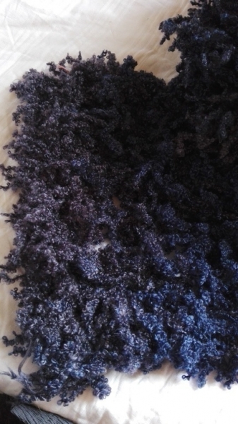 armgestrickter Kuschelloop /Kuschelstola blau