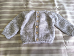 Strickjacke weiß grau