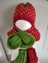 Erdbeer Set  Schal 1x Handschuh1