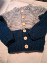 Srickjacke grau- blau