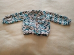 Strickjacke weiß blau