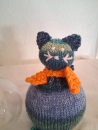 Katze blau grün